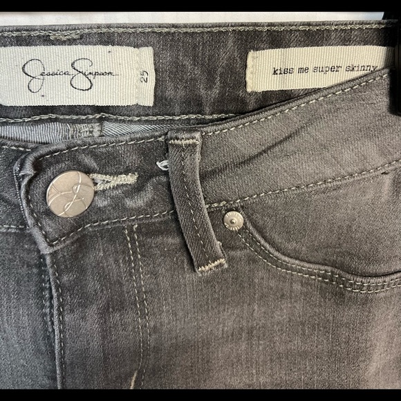 Jessica Simpson Kiss Me Super Skinny Grey Jeans - Picture 2 of 3